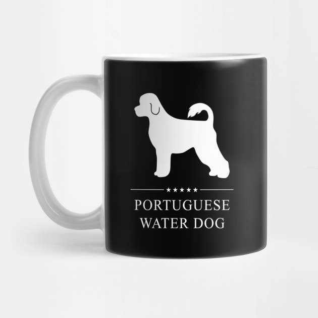 Portuguese Water Dog White Silhouette by millersye